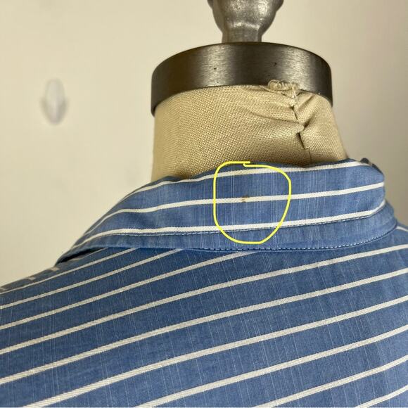 Joie Blue Stripe Boxy Button Down Top - Picture 6 of 9